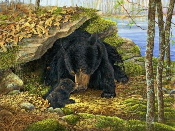 池のそばのクマ Oil Paintings